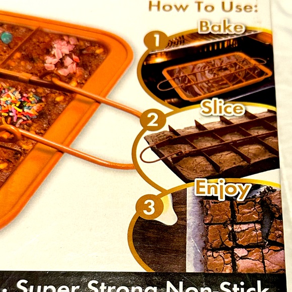 COPPER COLLECTION | BROWNIE PAN| 18 perfectly cut brownies| non-stick| BNIB - Picture 2 of 8